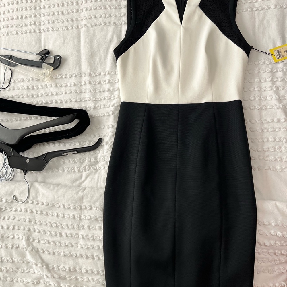 Karen Millen Black and White Sleeveless Dress